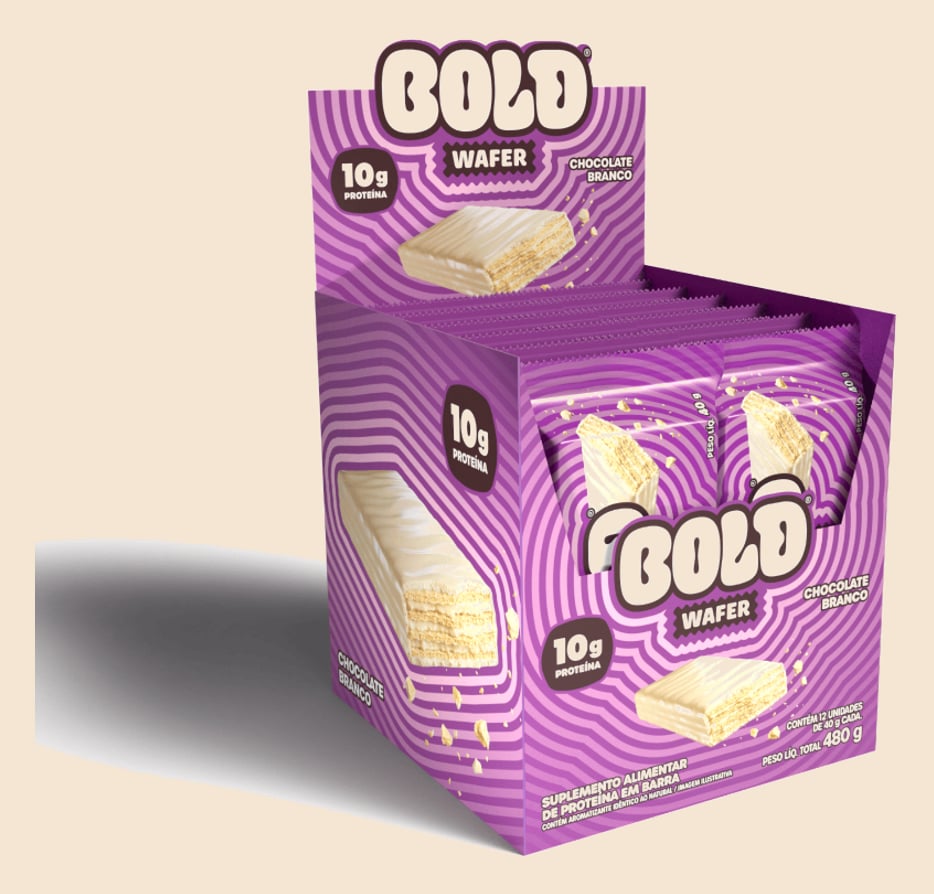 BOLD WAFER CHOCOLATE BRANCO 40G (12 unidades)