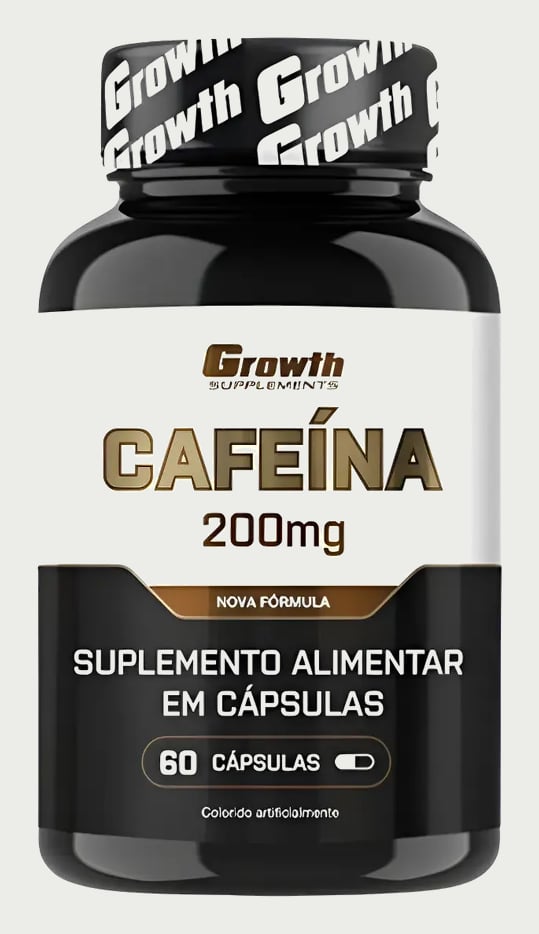 Cafeína 200mg (60 Caps) Termogênico Growth Supplements
