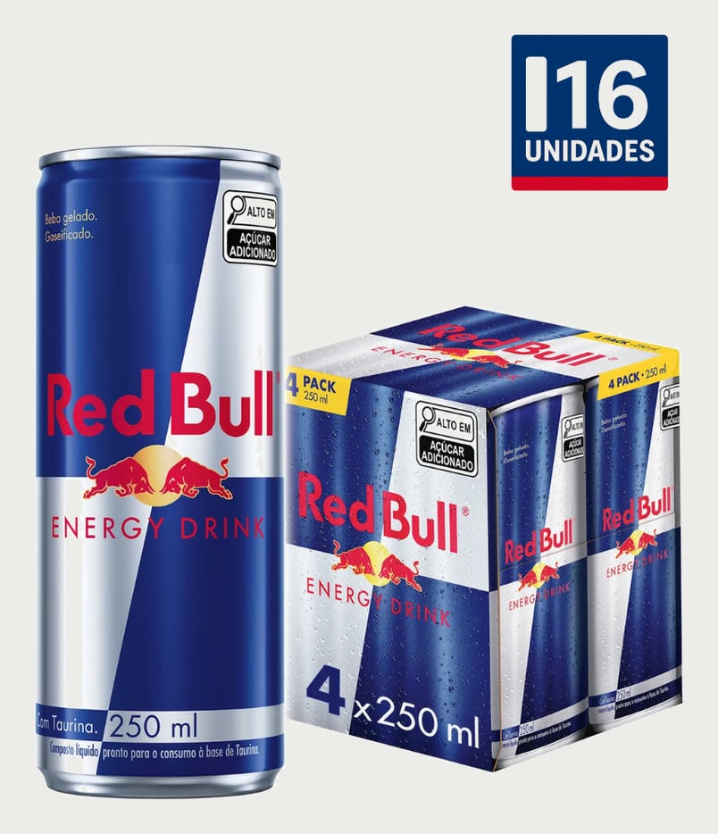 Kit com 16 Energético Red Bull cada 250ml