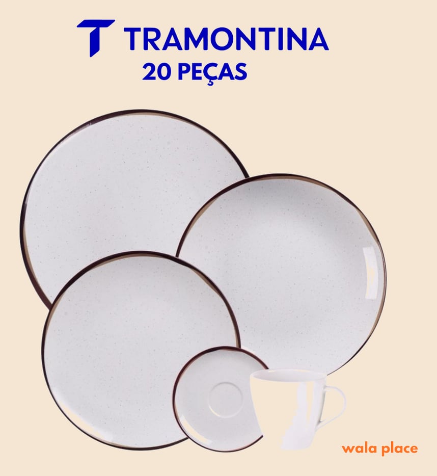 Jogo de Jantar Canyon Porcelana Decorada 20 Peças Tramontina