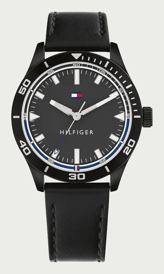 Relógio Tommy Hilfiger Toc Masculino Em Couro Preto 1791819 Preto