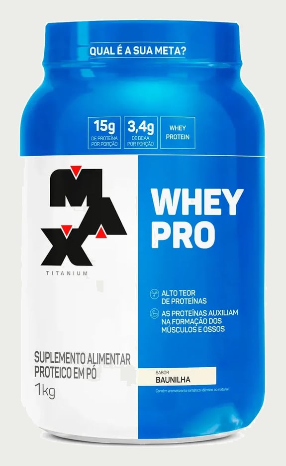 Proteína Max Titanium Whey Pro Concentrado Em Pó Sabor Baunilha X 1kg