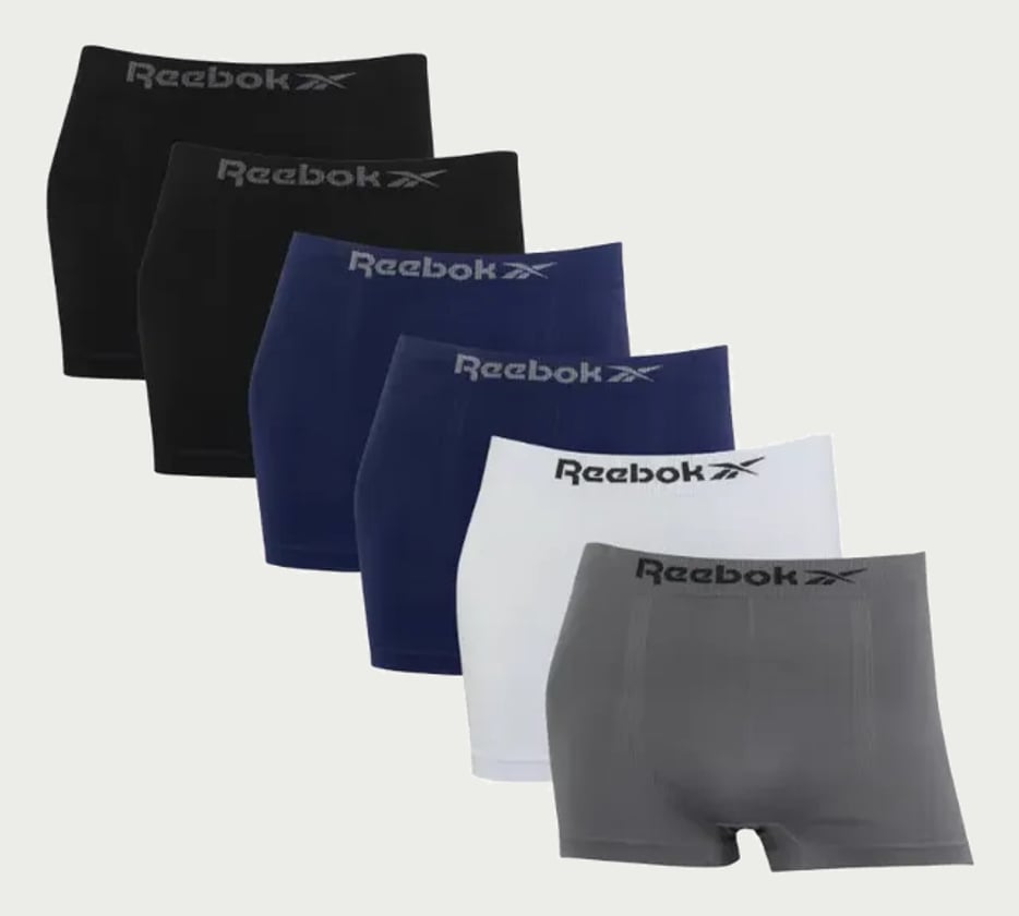 Kit 6 Cuecas Boxer Reebok Classic Microfibra Sem Costura
