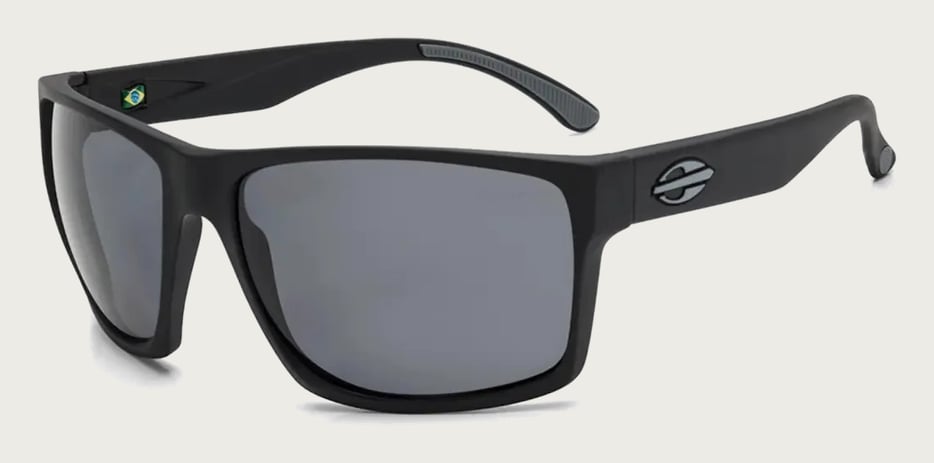 Óculos Mormaii Carmel Polarizado Preto Marrom Vermelho Cinza Desenho Preto Polarizado Fosco
