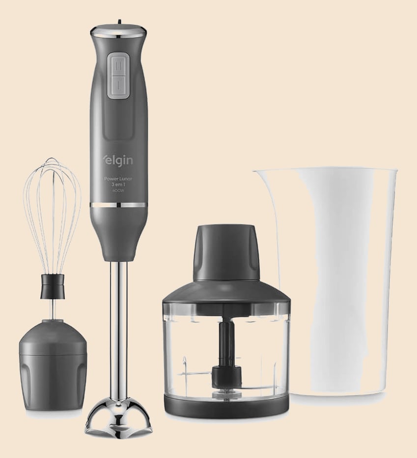 Mixer Power Inox 3 em 1 600W Elgin Lunar 110V - Mixer, triturador e batedor