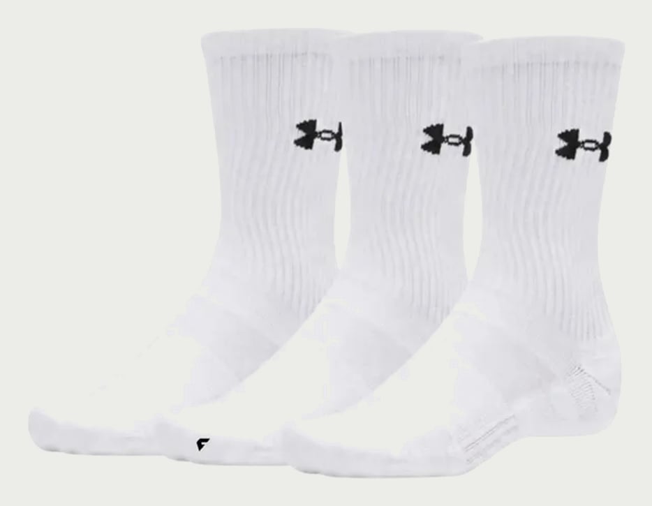 Kit 3 Meias Under Armour Core Cotton Cano Alto Original