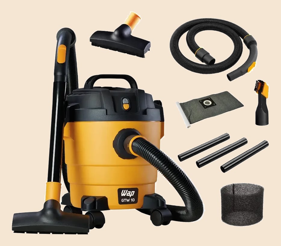 Aspirador De Pó e Água Wap Gtw 10 Compacto 1400w 10 Litros Amarelo