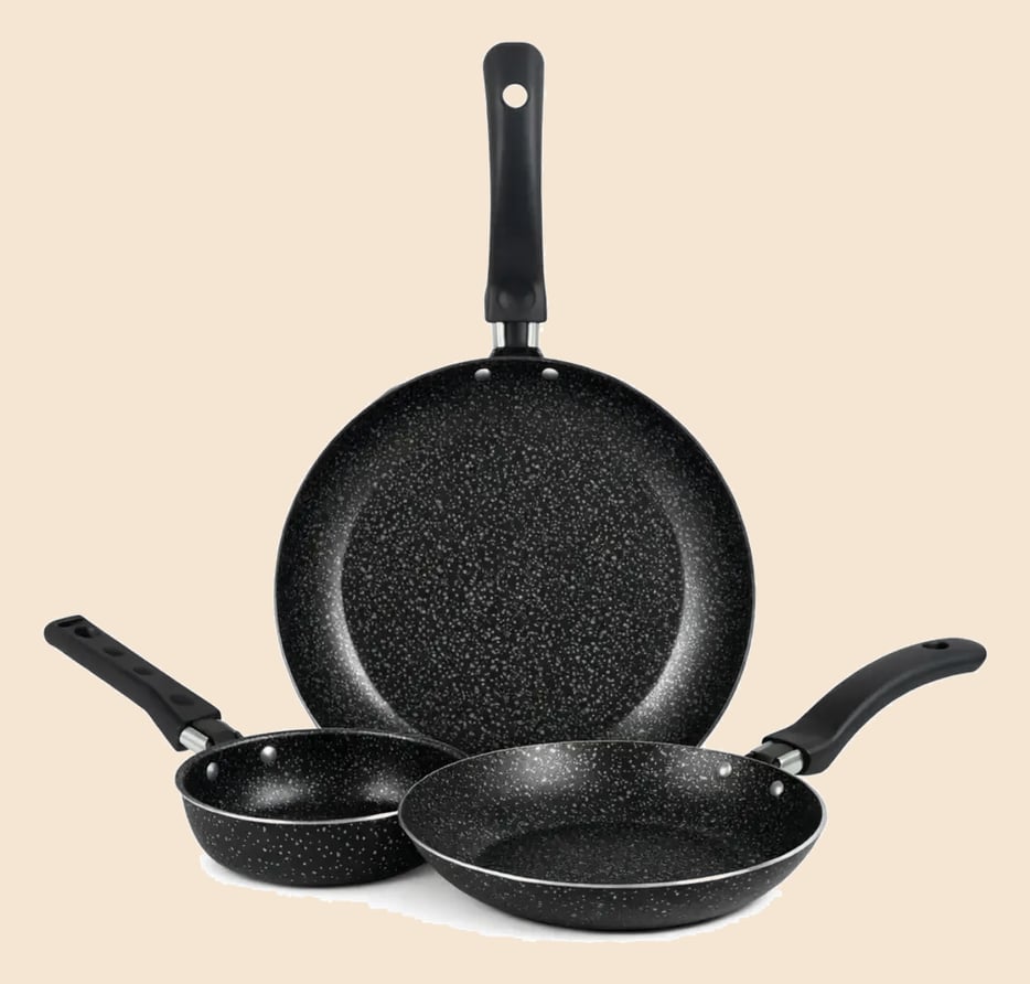 Jogo De Frigideiras Francesas 3 Peças 14 18 24cm Preto Nacional