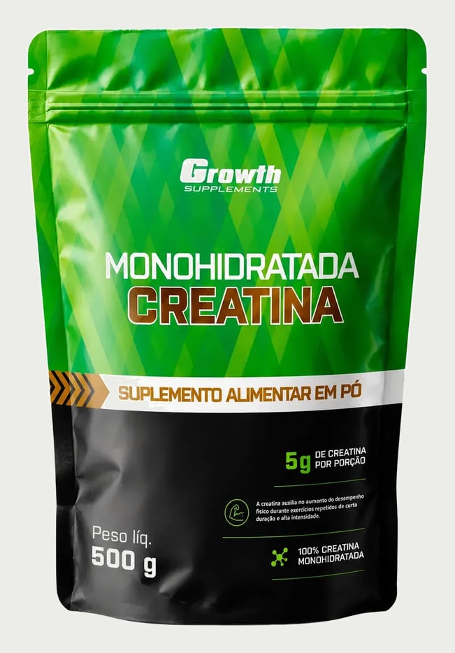 Creatina Monohidratada 500g Pouch - Growth Supplements Sem Sabor