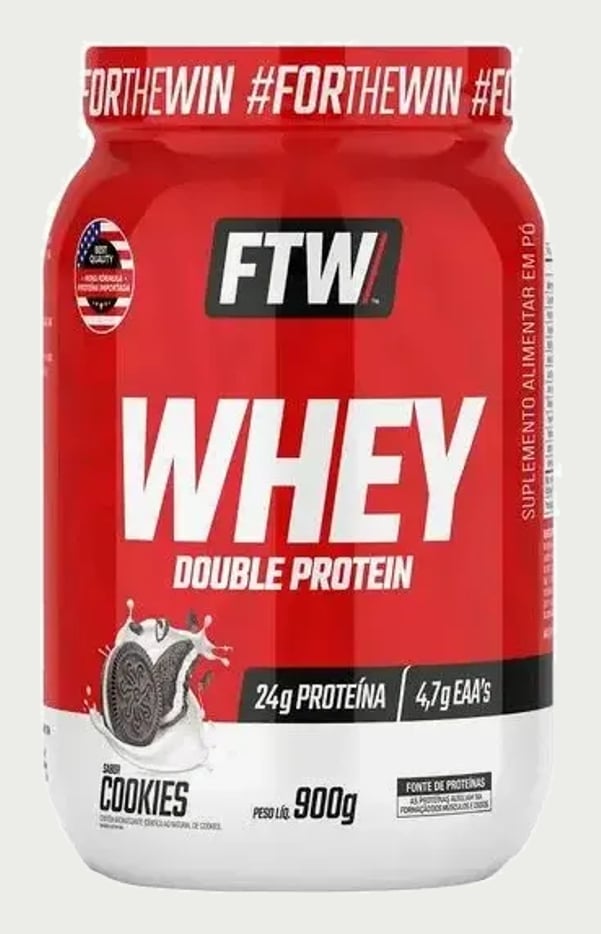 Whey Protein Double Protein Ftw 900g - Suplemento Em Pote Sabor Cookies