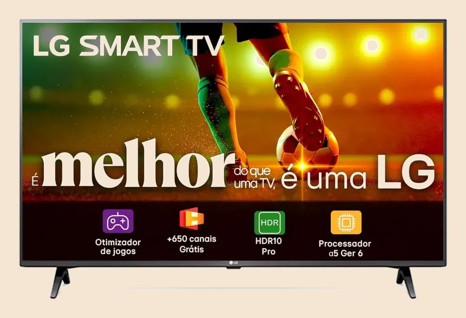 Smart TV LG 43"Full HD, Processador A5 Ger6, AI, Alexa e webOS 23 - 43LR6700PSA