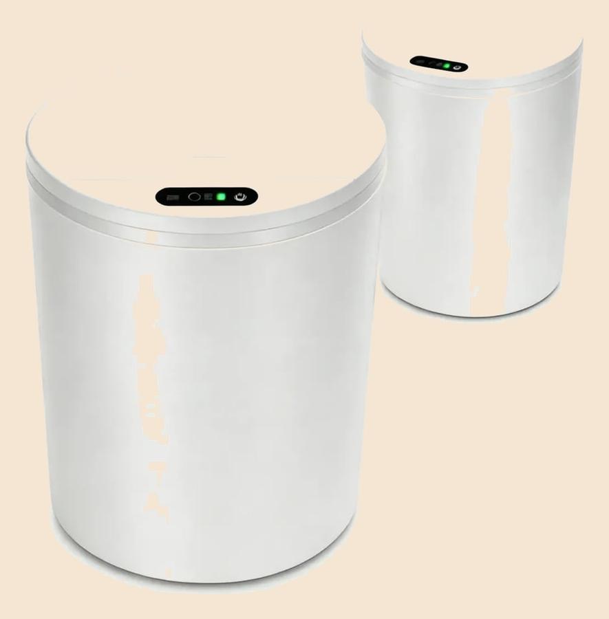 Lixeira Inteligente com Sensor 16L Cor Branco Durável e Moderna para Residencial e Comercial
