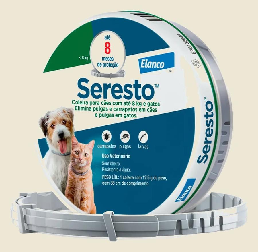 Coleira Seresto Antipulgas Para Cães E Gatos Até 8kg Elanco