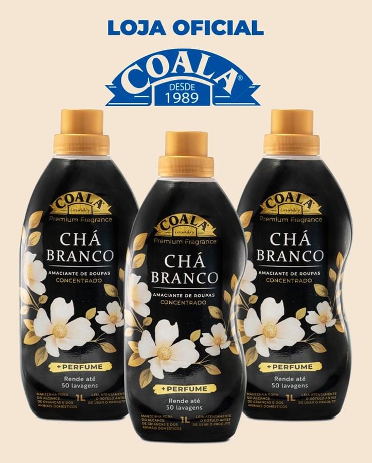 Kit Coala Laundry 3 Amaciantes - Chá Branco 1L