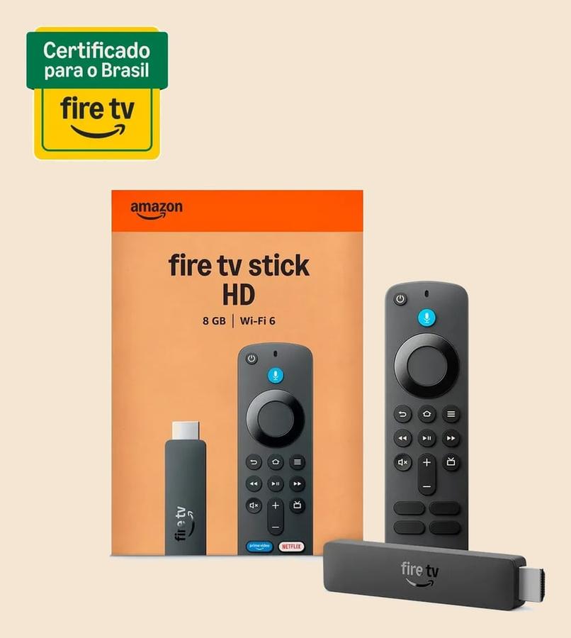Amazon 2ª Geração Fire Tv Stick Hd Ger 26 Preto De Voz