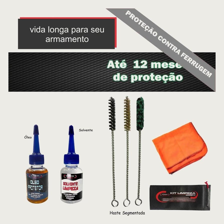 Kit Limpeza Armas Revolver / Pistolas 38, 380, .40, 0.45 9mm