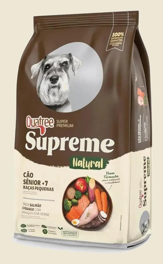 Quatree Supreme Quatree Supreme Sênior +7 Porte Pequeno Salmão/Frango 10,1 kg Cão Senior Seca