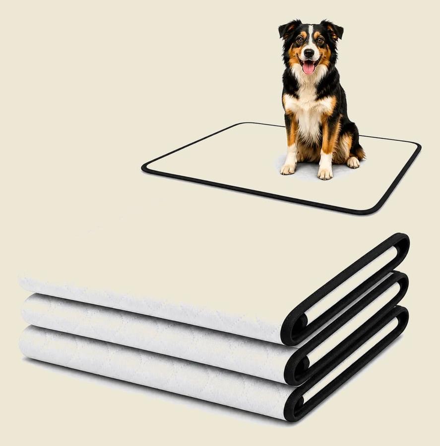 Kit 3 Tapete Higiênico Lavável Cães Cachorro Xixi Grande Dog Tapete Pet Branco Fácil Visualização Do Xixi Dog, Pode Também Verificar Qualquer Alteração Do Xixi Do Seu Cachorro.