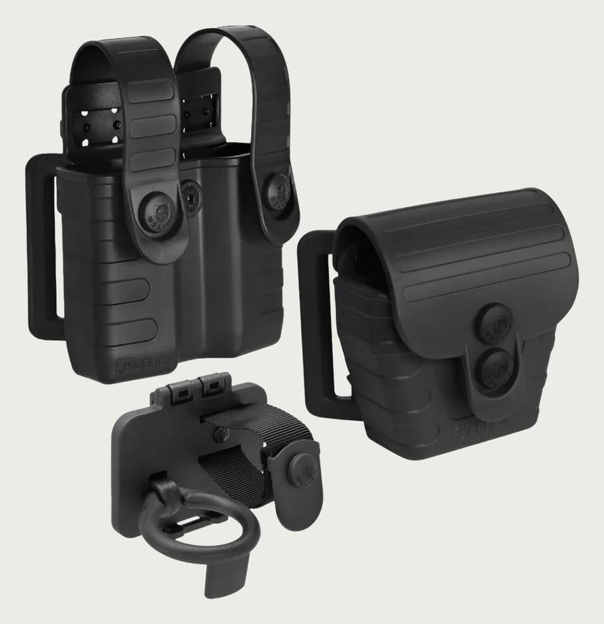 Kit Tático Policial Porta Carregador Porta Algemas Pt Tonfa