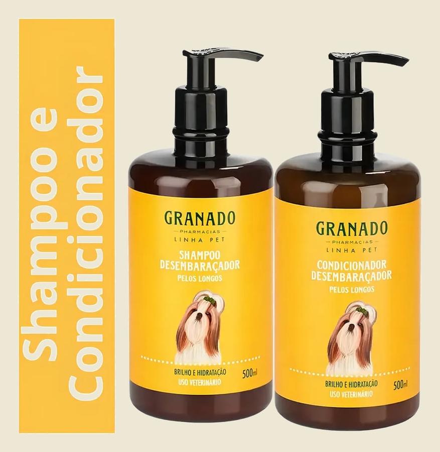 Shampoo E Condicionador Granado Desembaraçador Pelos Longos Pet 500ml