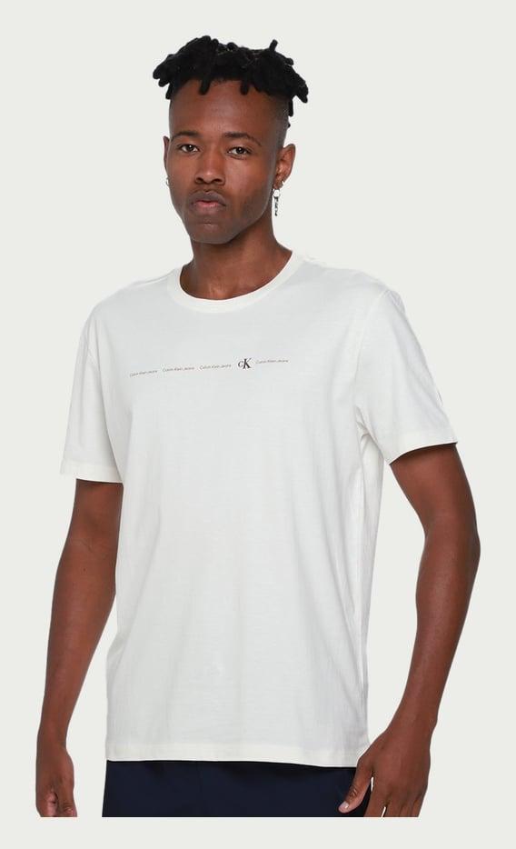 Camiseta Calvin Klein Logo Calvin Klein Ck Masculino Off white