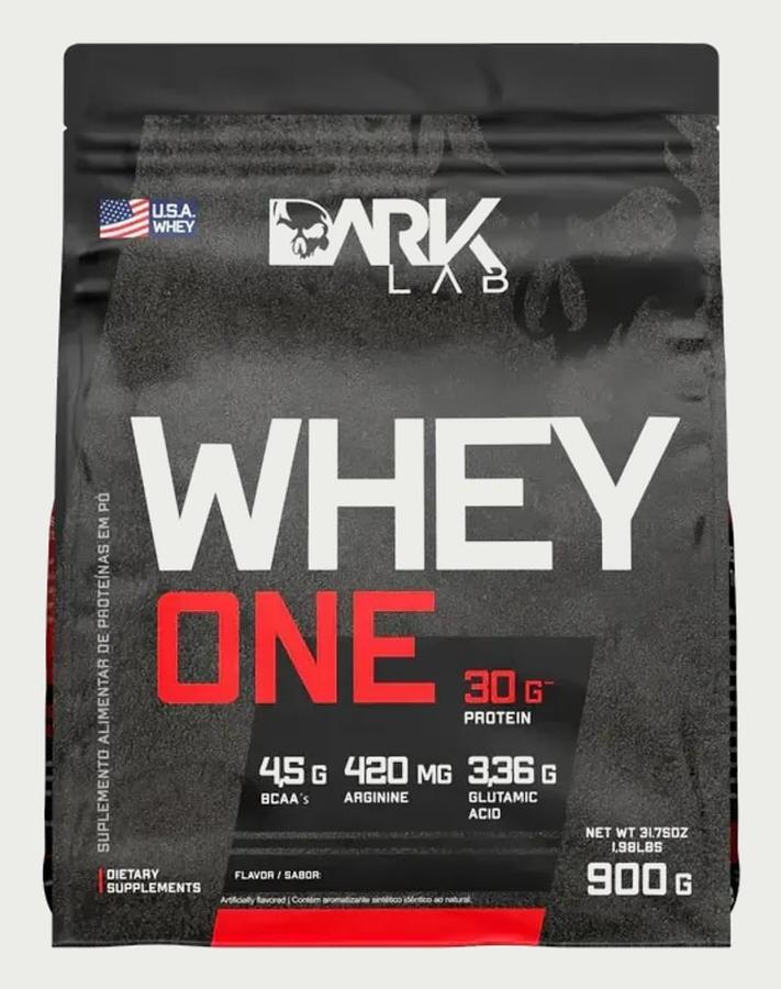 Whey One Protein Proteína Sachê Refil 900g - Dark Lab Sabor Morango