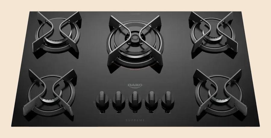 Cooktop 5 Bocas Dako Supreme Com Tripla Chama Preto Bivolt Preto