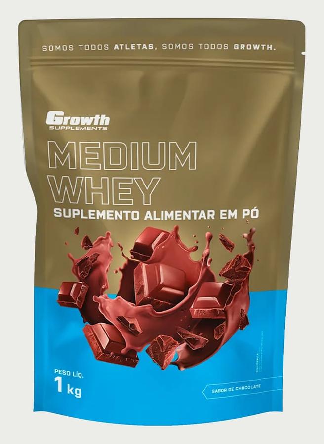 Whey Protein Medium 1kg Growth Supplementos - Chocolate