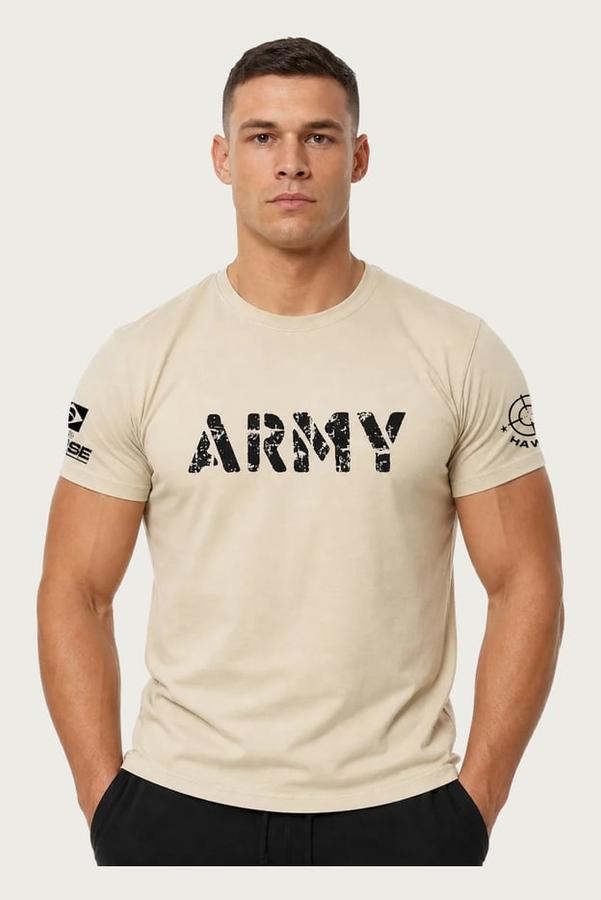 Camiseta Academia Masculina Militar Algodão Army