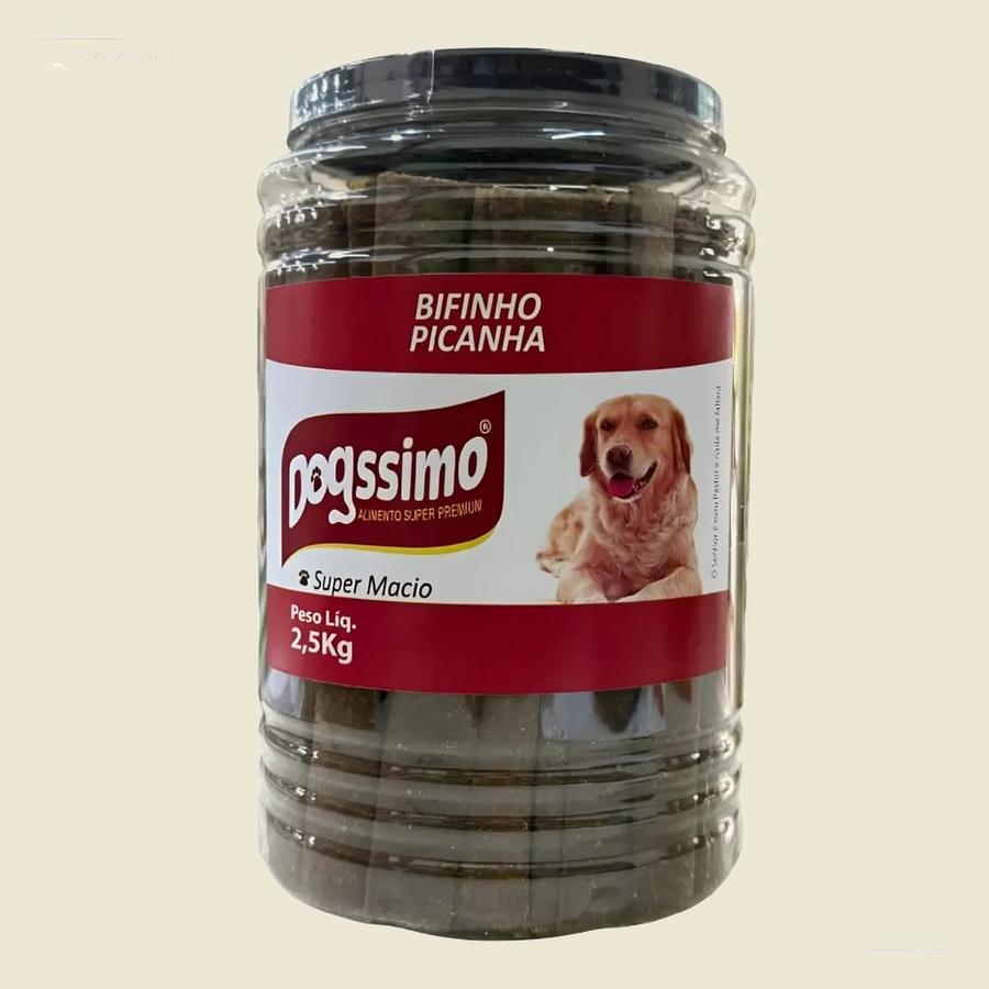 Petisco Bifinho Dogssimo Sabor Picanha 2,5kg Super Premium
