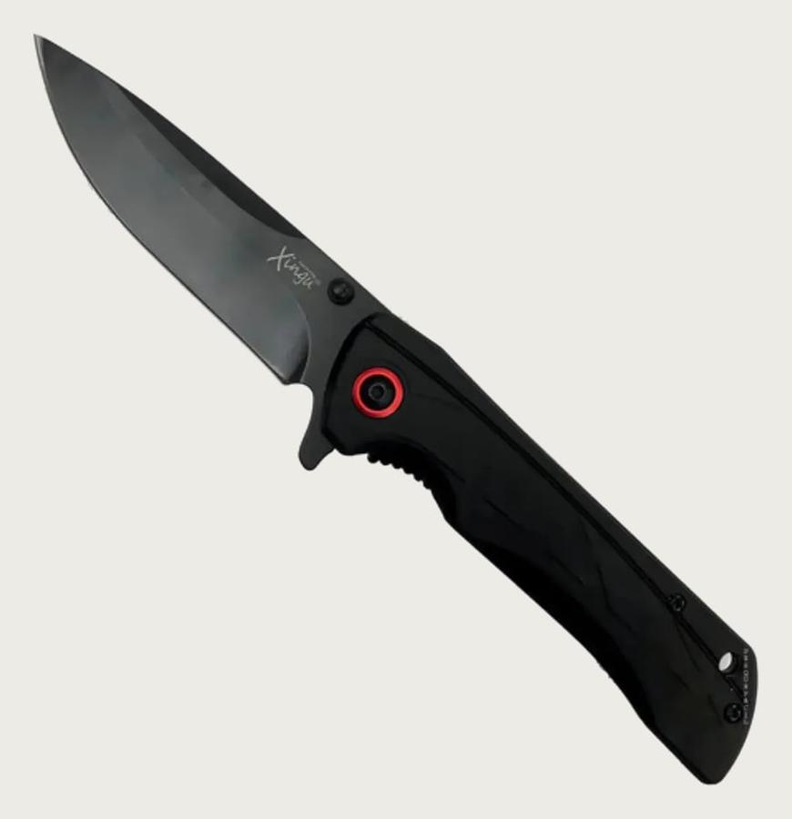 Canivete Xingu XV3451 Esportivo Dobrável Aço Carbono Preto 9cm Alça Alumínio