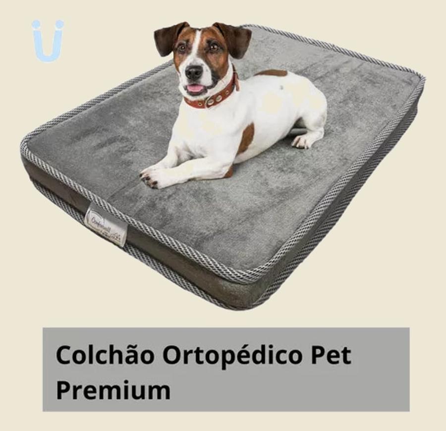 Comfortwell Colchão Pet Ortopético Caminha Cama P, M e G Premium Para Cães Gatos Cor Cinza