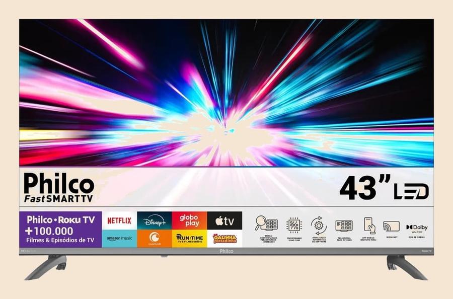 Smart Tv 43'' Philco Full Hd Roku Tv Hdr10 Dolby P43cra