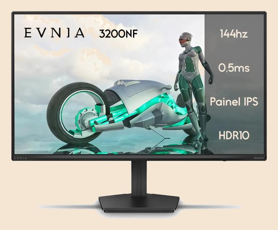Monitor Gamer Phillips 24 Evnia Ips 144hz 0.5ms Wide Fullhd Preto 127/220v