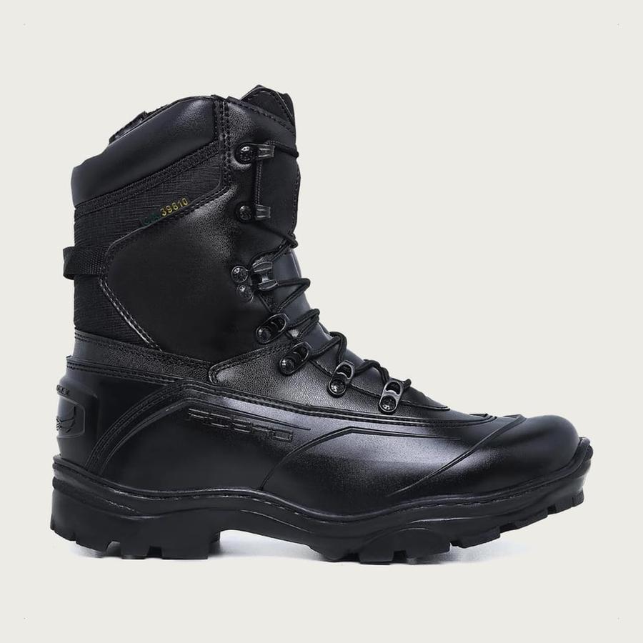 Bota Militar Acero Tiger Pró Com Ziper Lado Couro Cano Médio