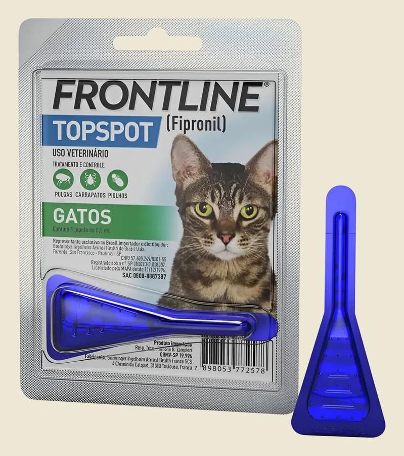 Medicamento Antipulgas Frontline Topspot Gatos 1 Até 10kg Azul