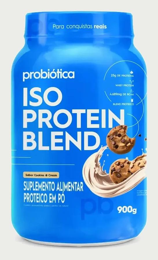 Whey Iso Blend Protein Pote 900g Cookies Whey Concentrado Probiotica