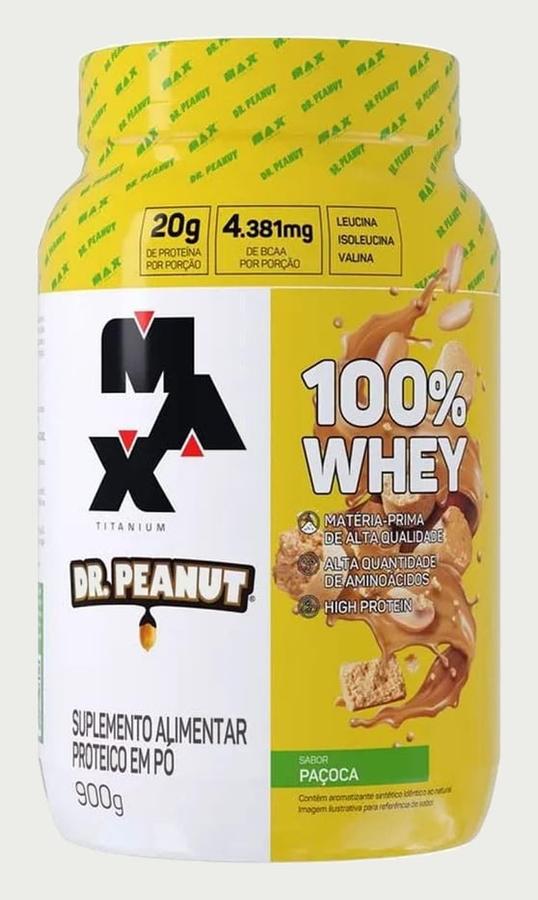 100% Whey Max Titanium x Dr. Peanut (900g), Paçoca