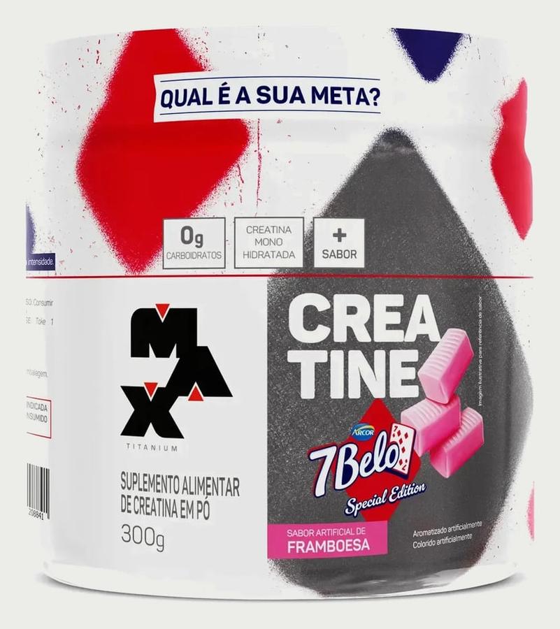 Creatina 7 Belo 300g Creatina Monohidratada Sabor Framboesa Força Energia Alta Performance Treino