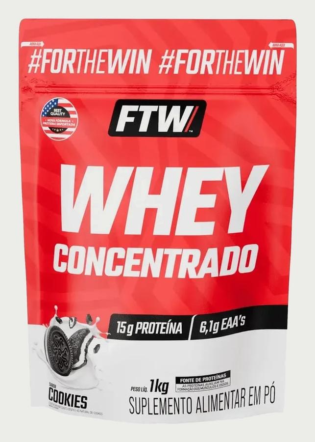 Whey Protein Concentrado 1kg Sabor Cookies - Ftw