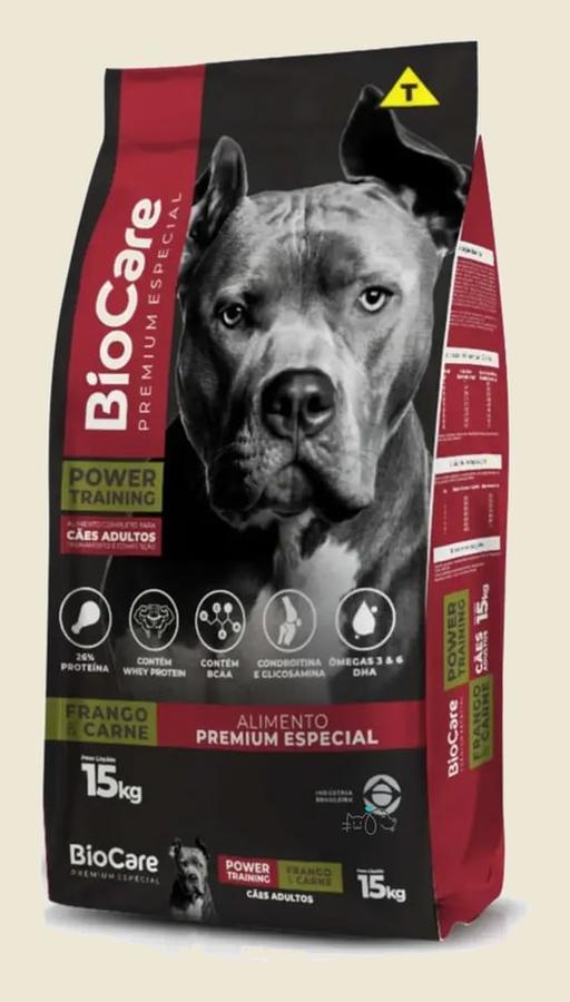 Ração Cachorro Adulto Premium 15kg Power Training 26% Proteína Frango e Carne