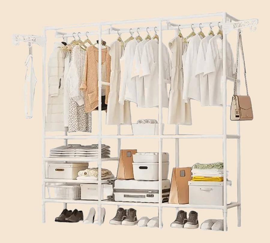 Organizador Roupa Aberto Closet 3 Colunas Desmontável Arara