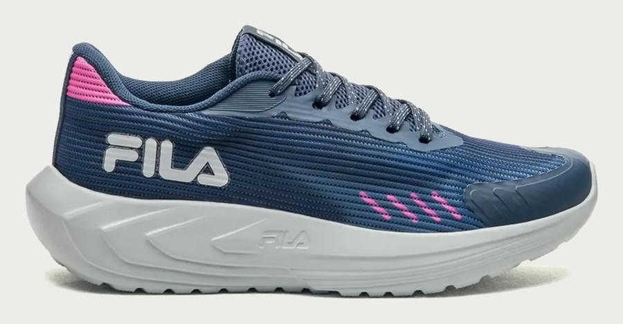 Tênis Fila Feminino Sprint Esportivo Confortável Academia Marinho/rosa Mesh Respirável 37