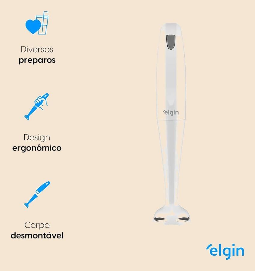Mixer De Mão 200w Compacto Leve E Ergonômico MIX1001 Elgin