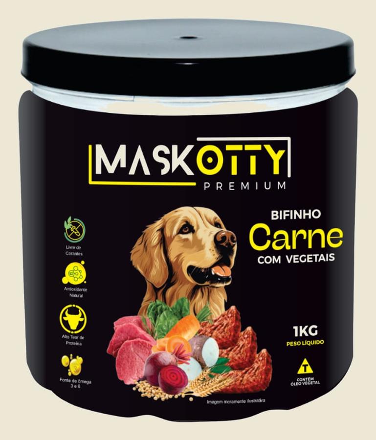 Bifinho Maskotty Petisco para cachorro Carne com Vegetais 1Kg