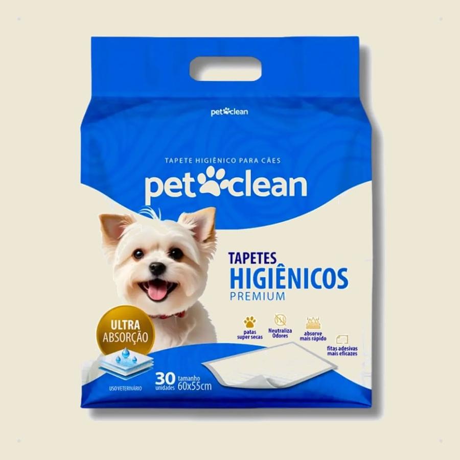 Tapete Higiênico 60x55 30un Ultra Absorção Gel Premium Cães Branco