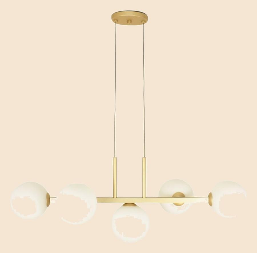 Lustre Pendente Jabuticaba de Teto 5 Globos de Vidro 12cm Soquete G9