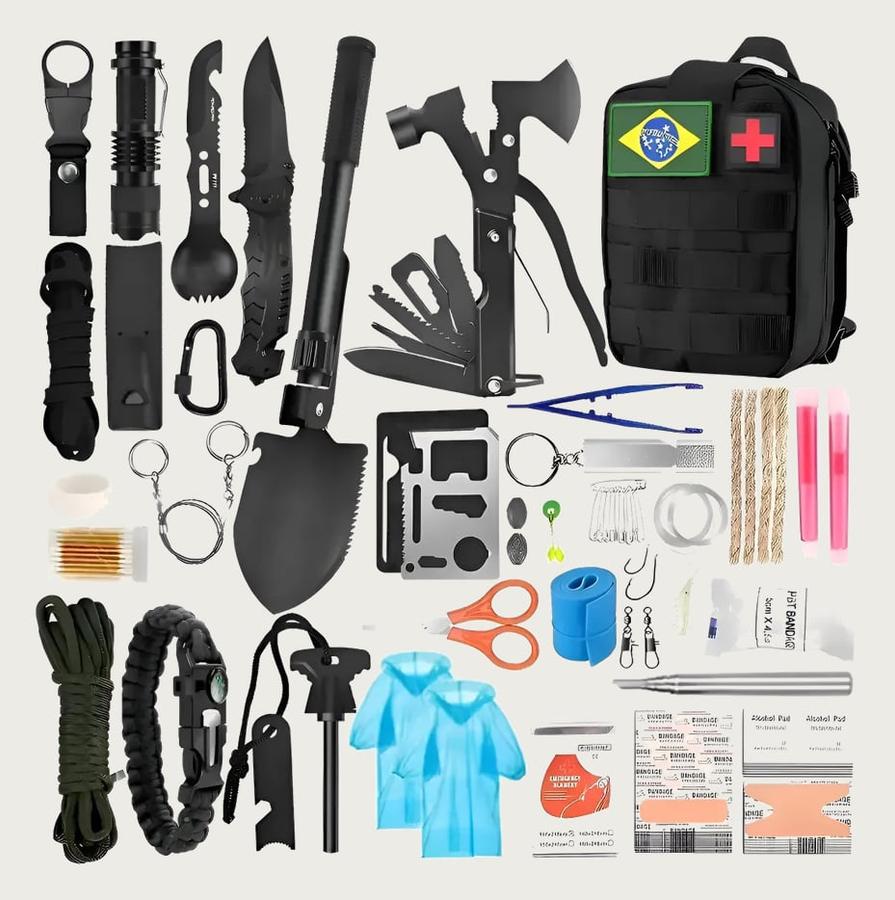 Kit De Sobrevivência Primeiros Tático Ferramentas Trekking