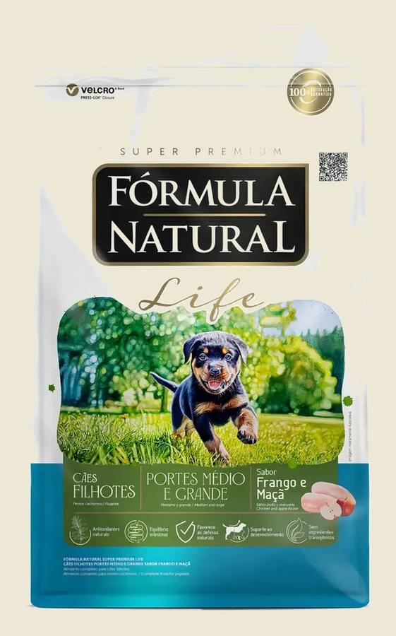 Ração Fórmula Natural Super Premium Life para cachorro Filhote de raça média e grande sabor mix em sacola de 15kg