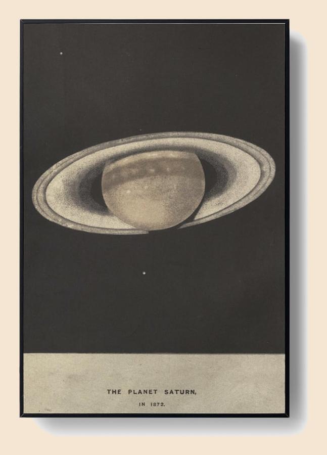 Quadro Decorativo Saturno Sala Quarto Moldura Filete (Tamanhos Variados)